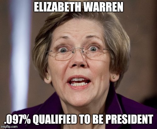 ELIZABETH WARREN; .097% QUALIFIED TO BE PRESIDENT | image tagged in president,warren,1/1024,elizabeth warren | made w/ Imgflip meme maker