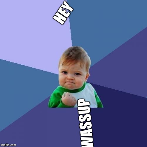 Success Kid | HEY; WASSUP | image tagged in memes,success kid | made w/ Imgflip meme maker