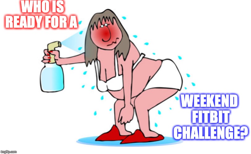 fitbit | WHO IS READY FOR A; WEEKEND FITBIT CHALLENGE? | image tagged in fitbit | made w/ Imgflip meme maker