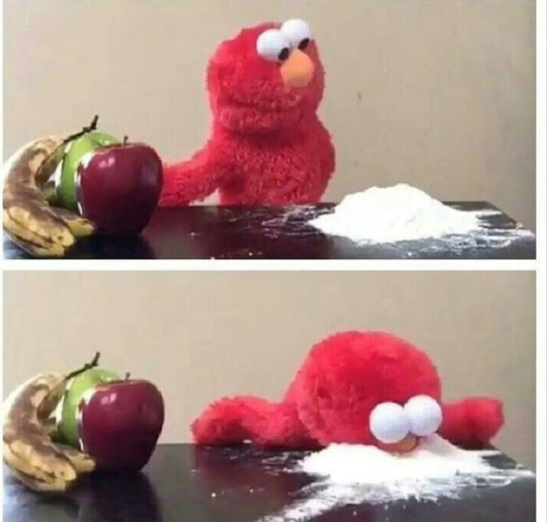 Elmo cocaine Blank Meme Template