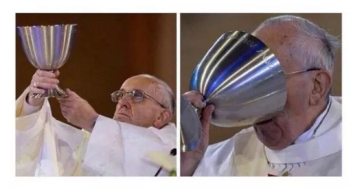 High Quality Pope drinking Blank Meme Template