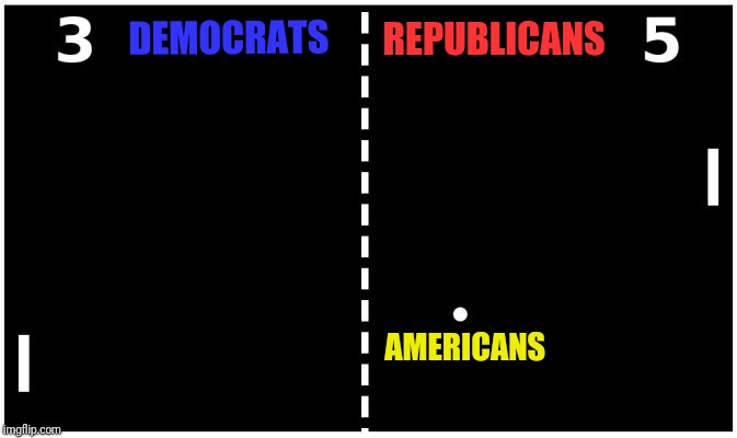 Back and forth until we lose everything...  | DEMOCRATS; REPUBLICANS; AMERICANS | image tagged in pong,duopoly,libertarian party,statuscuomo,larry sharpe,new ny 2018 | made w/ Imgflip meme maker
