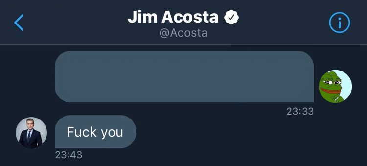 Jim Acosta Twitter DM Blank Meme Template