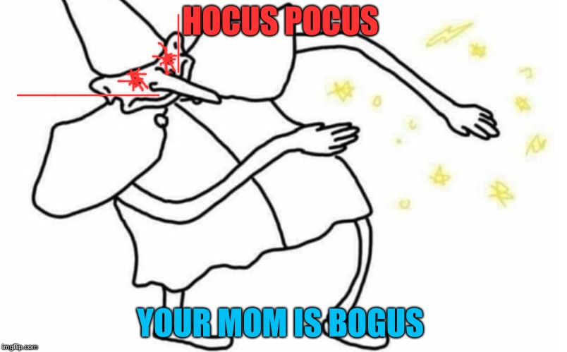 Skidaddle Skidoodle |  HOCUS POCUS; YOUR MOM IS BOGUS | image tagged in skidaddle skidoodle | made w/ Imgflip meme maker