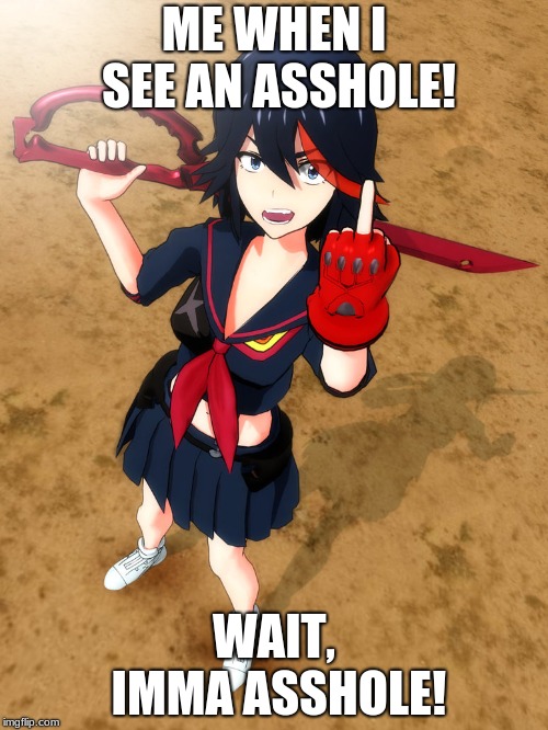 To Anime Haters | ME WHEN I SEE AN ASSHOLE! WAIT, IMMA ASSHOLE! | image tagged in to anime haters | made w/ Imgflip meme maker