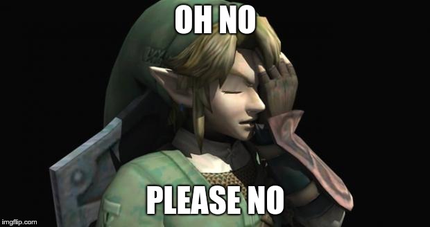 Link Facepalm | OH NO PLEASE NO | image tagged in link facepalm | made w/ Imgflip meme maker