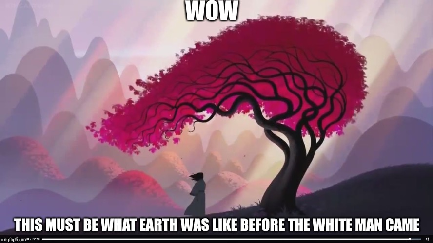 Samurai Jack Ending | WOW; THIS MUST BE WHAT EARTH WAS LIKE BEFORE THE WHITE MAN CAME | image tagged in samurai jack ending | made w/ Imgflip meme maker
