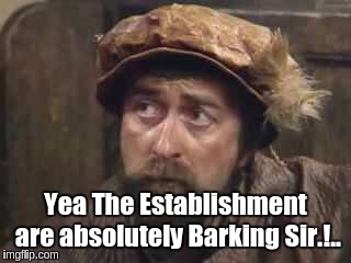 #BarkingMad | Yea The Establishment are absolutely Barking Sir.!.. | image tagged in barkingmad theestablishment wwg1wga thegreatawakening darknesstolight | made w/ Imgflip meme maker