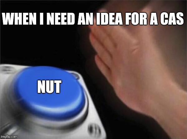 Blank Nut Button Meme | WHEN I NEED AN IDEA FOR A CAS; NUT | image tagged in memes,blank nut button | made w/ Imgflip meme maker