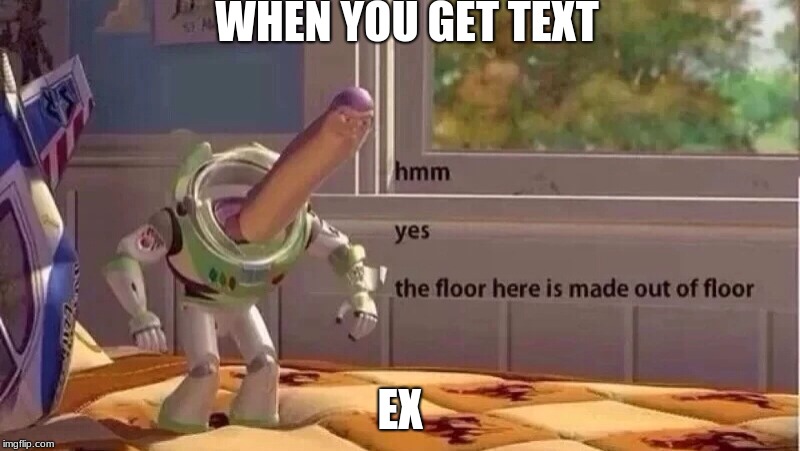hmmm yes | WHEN YOU GET TEXT; EX | image tagged in hmmm yes | made w/ Imgflip meme maker