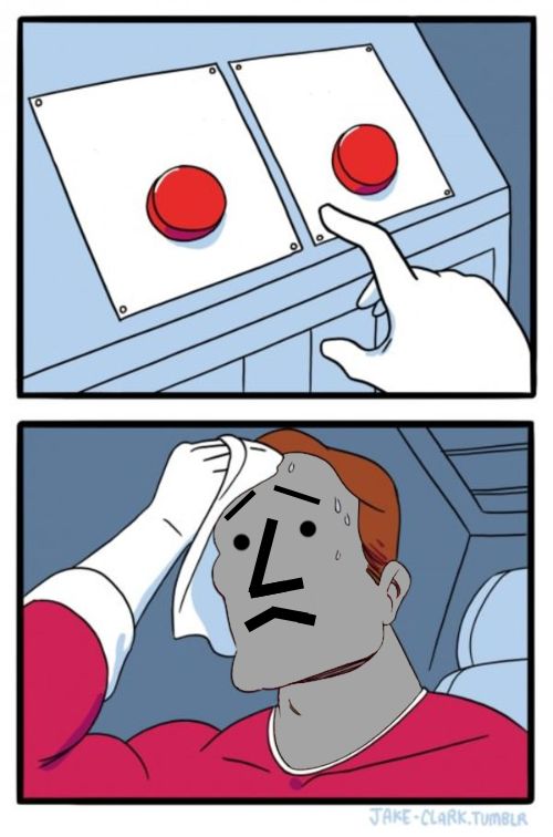 High Quality 2 buttons NPC light grey Blank Meme Template