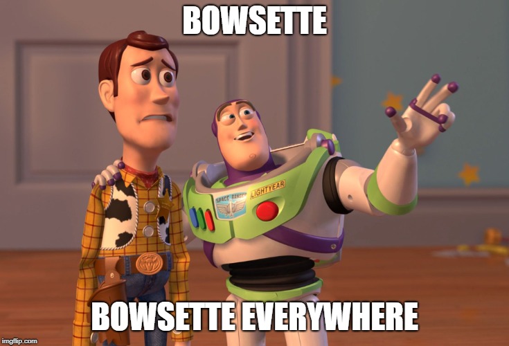 X, X Everywhere Meme | BOWSETTE; BOWSETTE EVERYWHERE | image tagged in memes,x x everywhere | made w/ Imgflip meme maker