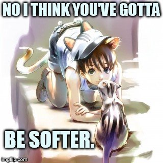 NO I THINK YOU'VE GOTTA BE SOFTER. | made w/ Imgflip meme maker
