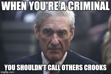 Mueller  | WHEN YOU'RE A CRIMINAL YOU SHOULDN'T CALL OTHERS CROOKS | image tagged in mueller | made w/ Imgflip meme maker