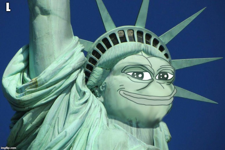 Pepe the symbol of liberty | L | image tagged in pepe the symbol of liberty | made w/ Imgflip meme maker
