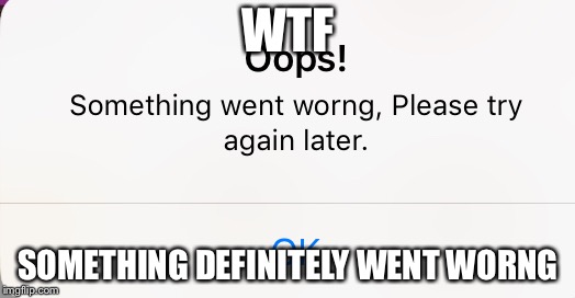 WTF; SOMETHING DEFINITELY WENT WORNG | image tagged in unknown | made w/ Imgflip meme maker