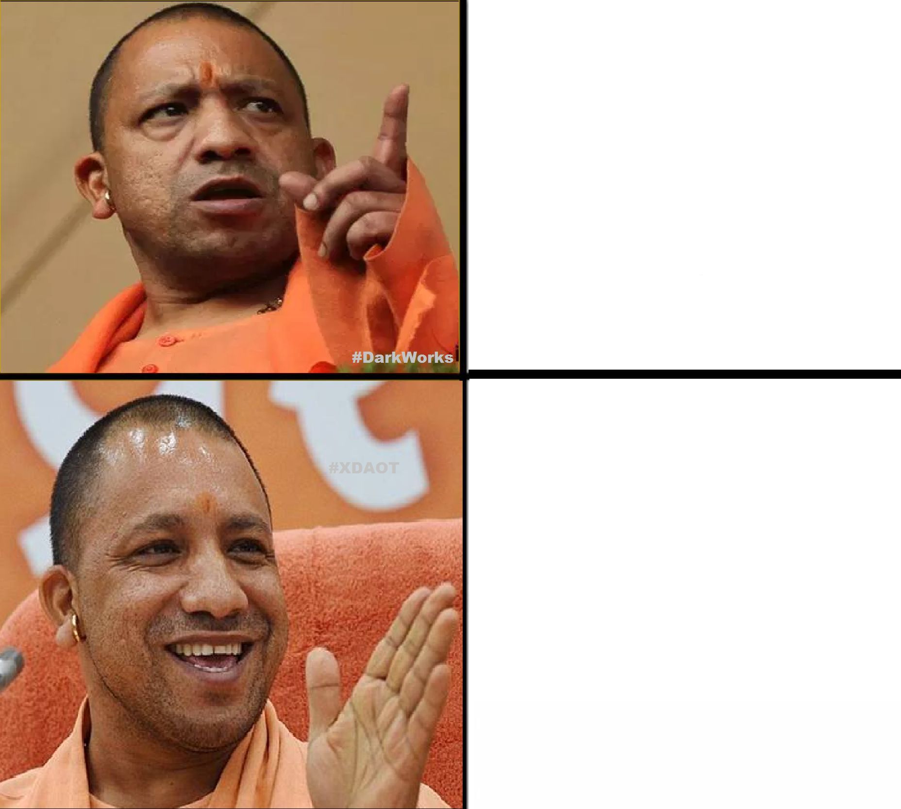 High Quality Yogi Adiyanath Drake Style Blank Meme Template