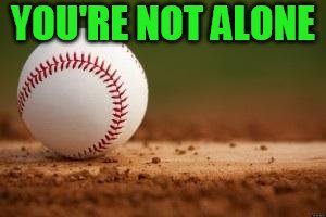 Baseball | YOU'RE NOT ALONE | image tagged in baseball | made w/ Imgflip meme maker