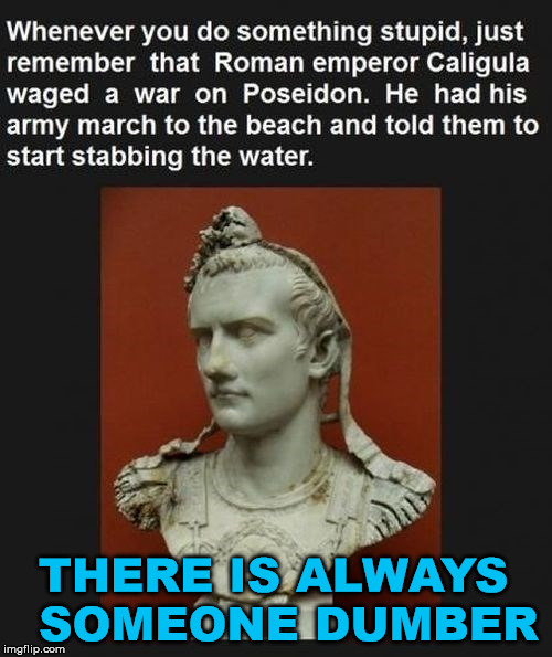 Always remember there has always been really stupid leaders. | THERE IS ALWAYS  SOMEONE DUMBER | image tagged in memes,funny,roman,ignorance,special kind of stupid | made w/ Imgflip meme maker