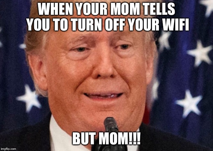 Moms dez days | WHEN YOUR MOM TELLS YOU TO TURN OFF YOUR WIFI; BUT MOM!!! | image tagged in memes | made w/ Imgflip meme maker