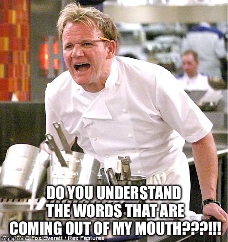 Chef Gordon Ramsay Meme | DO YOU UNDERSTAND THE WORDS THAT ARE COMING OUT OF MY MOUTH???!!! | image tagged in memes,chef gordon ramsay | made w/ Imgflip meme maker