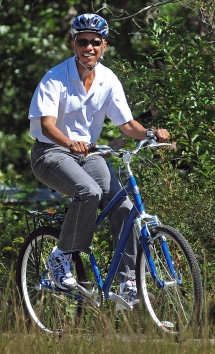 Obama on bike Blank Meme Template