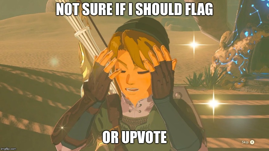 Link WTF | NOT SURE IF I SHOULD FLAG OR UPVOTE | image tagged in link wtf | made w/ Imgflip meme maker