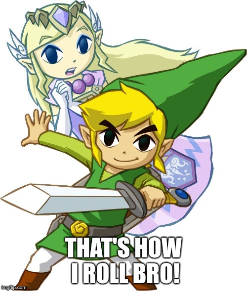 Link and Zelda | THAT'S HOW I ROLL BRO! | image tagged in link and zelda | made w/ Imgflip meme maker