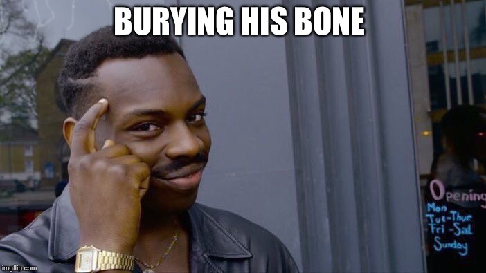 Roll Safe Think About It Meme | BURYING HIS BONE | image tagged in memes,roll safe think about it | made w/ Imgflip meme maker