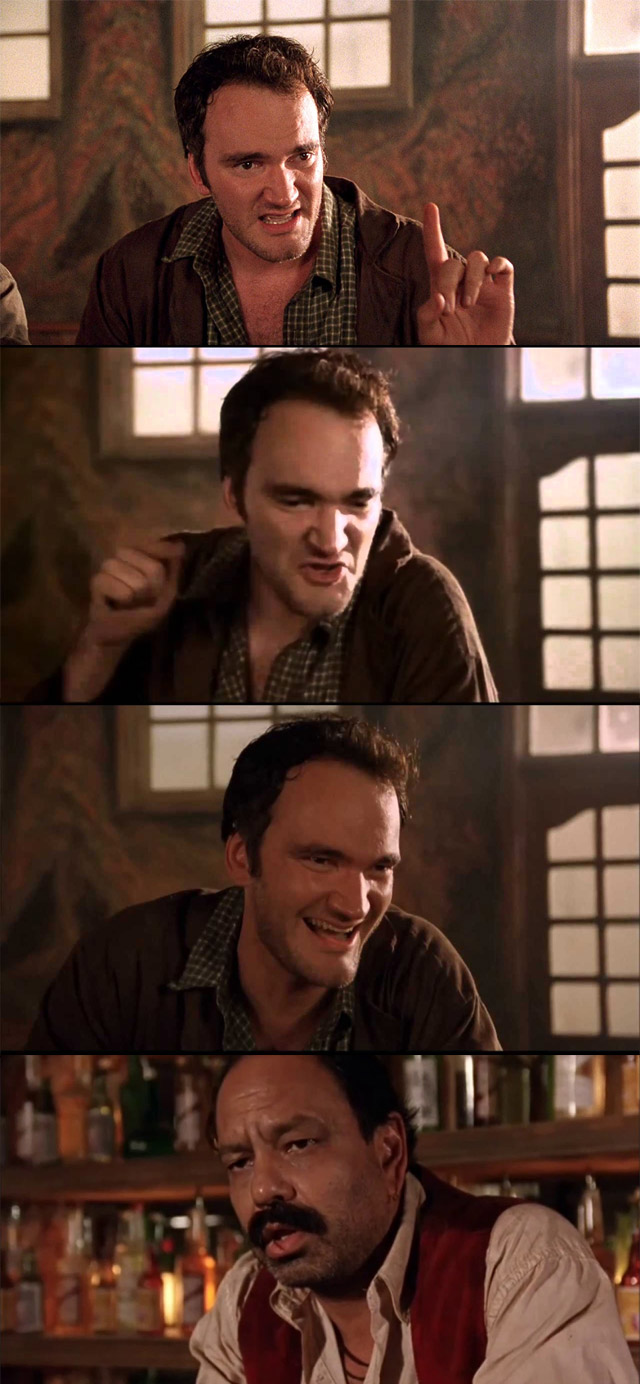 High Quality Tarantino Telling A Story 4-Panel Blank Meme Template