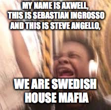 turn up the volume | MY NAME IS AXWELL, THIS IS SEBASTIAN INGROSSO AND THIS IS STEVE ANGELLO, WE ARE SWEDISH HOUSE MAFIA | image tagged in turn up the volume,swedish house mafia,house,ultra 2018,comeback | made w/ Imgflip meme maker