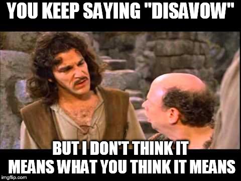 Inigo Montoya | YOU KEEP SAYING "DISAVOW"; BUT I DON'T THINK IT MEANS WHAT YOU THINK IT MEANS | image tagged in inigo montoya | made w/ Imgflip meme maker