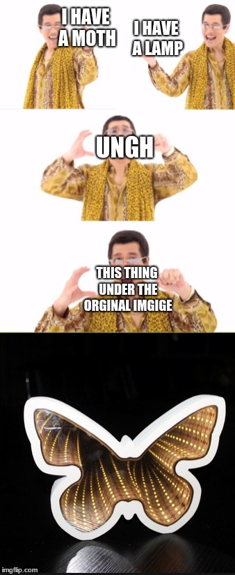 I HAVE A MOTH I HAVE A LAMP UNGH THIS THING UNDER THE ORGINAL IMGIGE | made w/ Imgflip meme maker