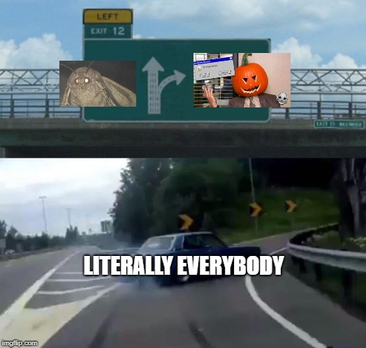 Left Exit 12 Off Ramp | LITERALLY EVERYBODY | image tagged in memes,left exit 12 off ramp | made w/ Imgflip meme maker