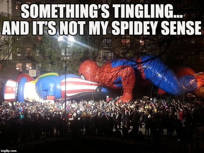Now that's my kind of parade | image tagged in spider man,uncle sam,parade baloons,funny,wtf | made w/ Imgflip meme maker