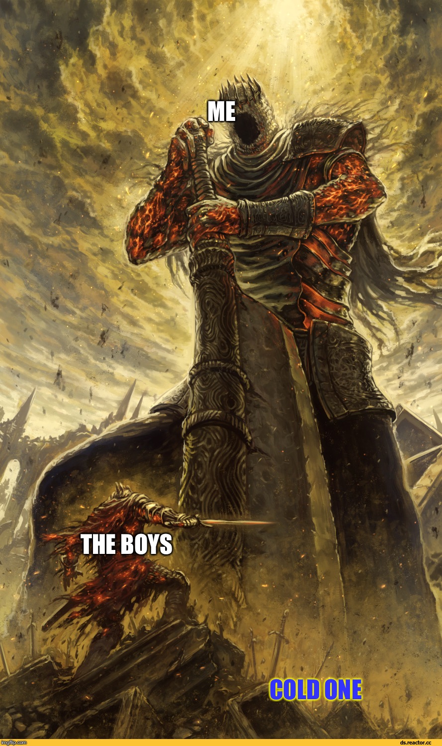 Fantasy Painting | ME; THE BOYS; COLD ONE | image tagged in fantasy painting | made w/ Imgflip meme maker