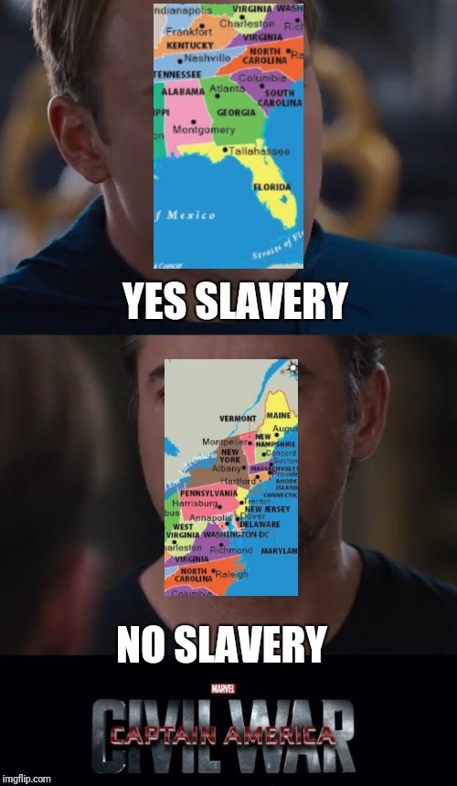 Marvel Civil War | YES SLAVERY; NO SLAVERY | image tagged in memes,marvel civil war | made w/ Imgflip meme maker