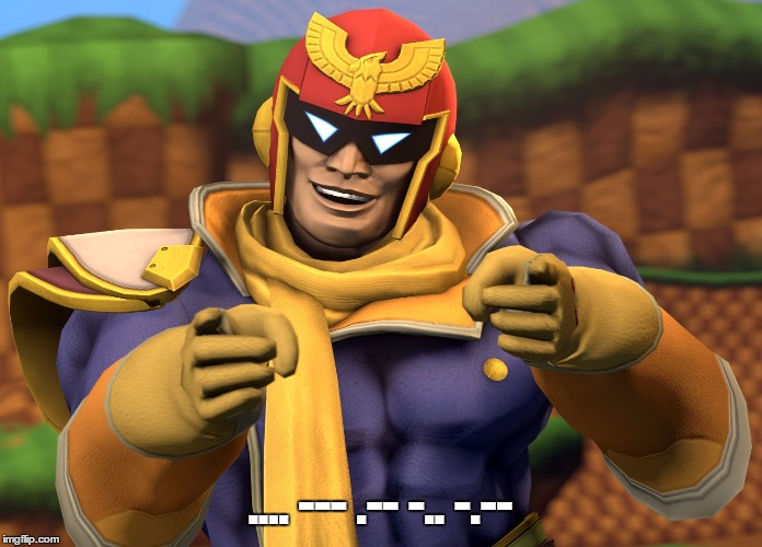 Captain Falcon | .... --- .-- -.. -.-- | image tagged in captain falcon | made w/ Imgflip meme maker