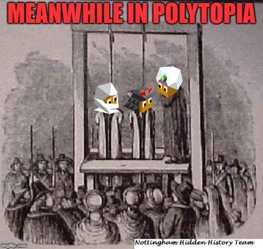 polytopia in a nutchell | MEANWHILE IN POLYTOPIA | image tagged in polytopia,hanging | made w/ Imgflip meme maker
