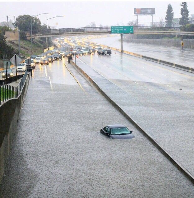 car in the flood Blank Meme Template