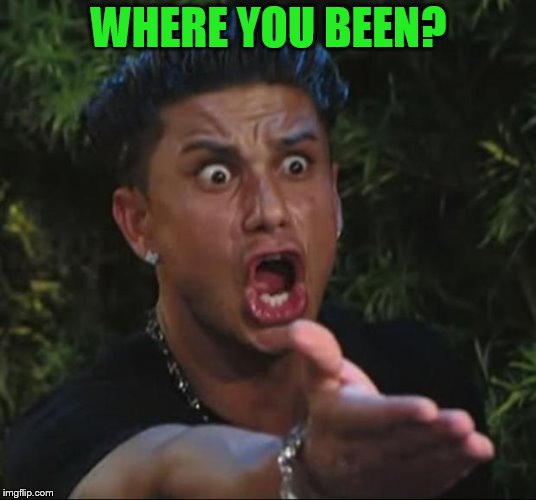 DJ Pauly D Meme | WHERE YOU BEEN? | image tagged in memes,dj pauly d | made w/ Imgflip meme maker