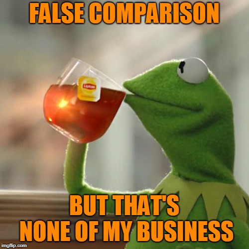 But That's None Of My Business Meme | FALSE COMPARISON BUT THAT'S NONE OF MY BUSINESS | image tagged in memes,but thats none of my business,kermit the frog | made w/ Imgflip meme maker