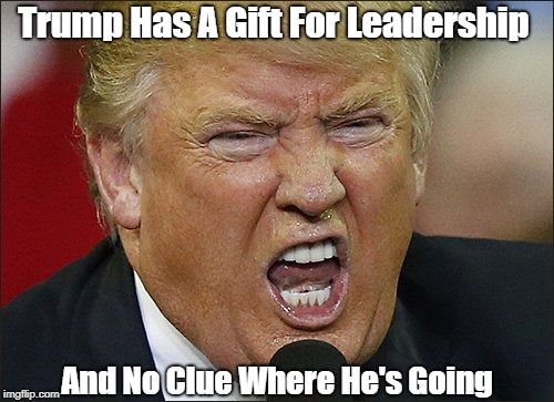 Trump Has A Gift For Leadership And No Clue Where He's Going | made w/ Imgflip meme maker