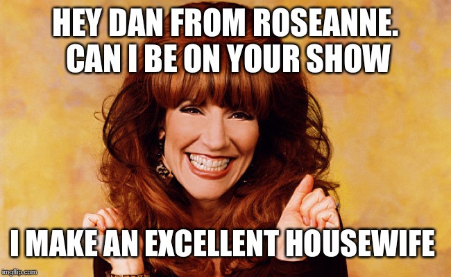 Roseanne  | HEY DAN FROM ROSEANNE. CAN I BE ON YOUR SHOW; I MAKE AN EXCELLENT HOUSEWIFE | image tagged in peggy bundy,roseanne,al bundy | made w/ Imgflip meme maker