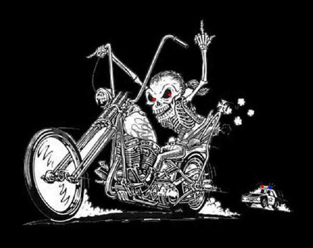 Skeleton on Motorcycle Blank Meme Template