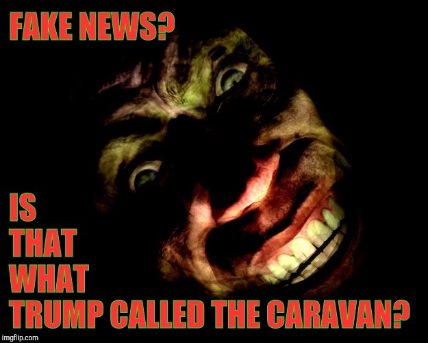 . | FAKE NEWS? IS             THAT                WHAT             TRUMP CALLED THE CARAVAN? | image tagged in g-man from half-life | made w/ Imgflip meme maker