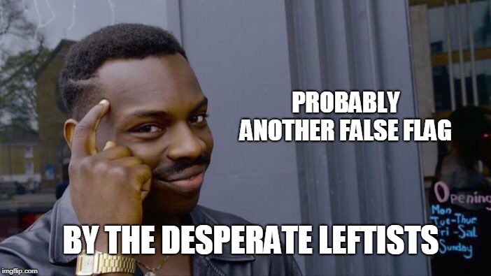 Am I the only one? | PROBABLY ANOTHER FALSE FLAG; BY THE DESPERATE LEFTISTS | image tagged in memes,roll safe think about it,am i the only one around here,that face you make when,false flag,elections | made w/ Imgflip meme maker