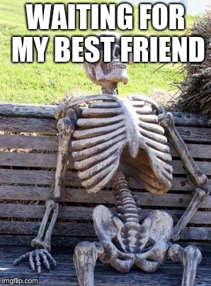 Waiting Skeleton Meme | WAITING FOR MY BEST FRIEND | image tagged in memes,waiting skeleton | made w/ Imgflip meme maker