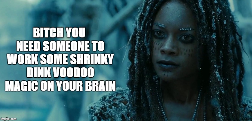 really? | BITCH YOU NEED SOMEONE TO WORK SOME SHRINKY DINK VOODOO MAGIC ON YOUR BRAIN | image tagged in funny quotes | made w/ Imgflip meme maker