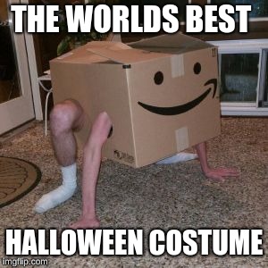 Amazon Box Guy |  THE WORLDS BEST; HALLOWEEN COSTUME | image tagged in amazon box guy | made w/ Imgflip meme maker
